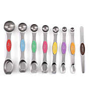 Department Store Set Of 8; Magnetic Measuring Spoon Set; Double Sided Stainless Steel Measuring Spoons; Fits In Spice Jars; Stackable Teaspoons; For Measuring Dry And Liquid Ingredients