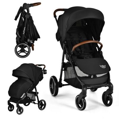 Slickblue 5-Point Harness Lightweight Infant Stroller with Foot Cover and Adjustable Backrest-Black