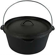 Sunnydaze Indoor/Outdoor Large Pre-Seasoned Cast Iron Dutch Oven Pot with Lid and Handle - 8 qt - Black