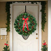 Kitcheniva 24" Spruce Pine Cone Christmas Wreath with LED Light