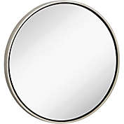 Hamilton Hills Round Framed Mirror - 32" Silver Circle Frame Wall Mirror - Large Modern