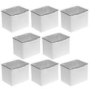 mDesign Stackable Plastic Bathroom Organizer Box with Lid - 8 Pack