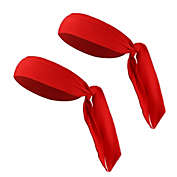 Unique Bargains 2 Pieces Adjustable Soft Sport Headband, Sweat Wicking Gym Tennis Tie Sweatband for Men Women, Red