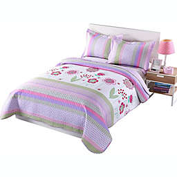 MarCielo Kids Floral Quilt Bedspread Set For Teens Girls Boys