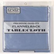 Carnation Home Fashions Vinyl Tablecloth with Polyester Flannel Backing - Slate 52x52"