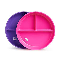 Munchkin Stay Put Divided Suction Plates, Pink/Purple