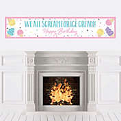 Big Dot of Happiness Scoop Up The Fun - Ice Cream - Sprinkles Happy Birthday Decorations Party Banner