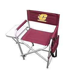 Rivalry Central Michigan Logo Outdoor Camping Picnic Folding Portable Seat Directors Chair With Side Table Pockets Red