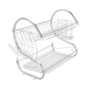 UBesGoo 21.65"x9.84"x14.57" Dual Layers Sink Dish Drying Rack
