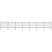 Home Life Boutique Garden Fence with Spear Top Steel 468.5"x59.1" Black