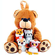 KOVOT Plush Large Bear Carrier with 4 Mini Plush Animal Sound Toys   Plush Animal Toy Baby Gift   Toddler Gift (Bear Carrier with Animals)
