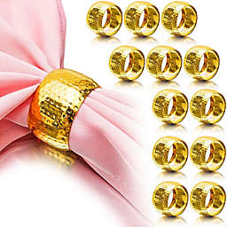 Juvale Metal Napkin Rings for Wedding (1.8 Inches, Gold, 12-Pack)