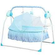 Kitcheniva Electric Baby Crib Cradle Bluetooth Infant Rocker Auto-Swing Sleep Bed Blue