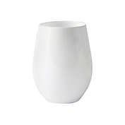 Smarty Had A Party 12 oz. Solid White Elegant Stemless Plastic Wine Glasses (64 Glasses)