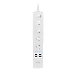 Nexxt - Smart Home - WiFi Power Strip w/4 Outlets 4 USB Ports