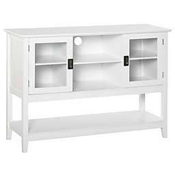 HOMCOM Modern Sideboard Buffet Entryway Storage Cabinet with Framed Glass Doors, Multiple Storage Options, and Anti-Topple, White