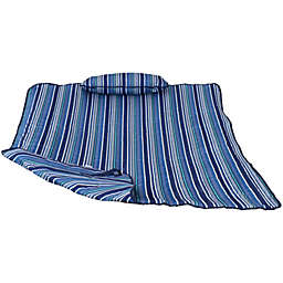 Sunnydaze Quilted Hammock Pad and Pillow Set - Breakwater Stripe