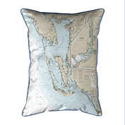Betsy Drake Estero Bay to Lemon Bay, FL Nautical Map Small Pillow 11x14