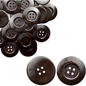Bright Creations Black Wooden Buttons for Crafts, Knitting and Sewing (2.3 Inches, 30 Pieces)