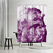 Americanflat 71" x 74" Shower Curtain, Grape Glitter by Ashley Camille