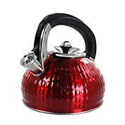MegaChef 3 Liter Stovetop Whistling Kettle in Red