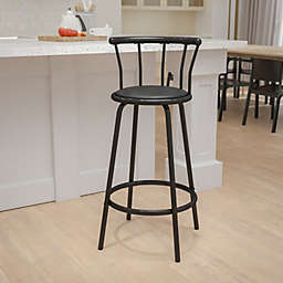 Bar Stool Slip On Cover With Foam Padded made of high quality vinyl BLACK 
