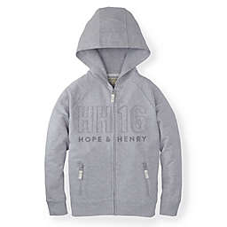 Hope & Henry Boys' Grey Zip Up Hoodie, Gray, 6-12 Months