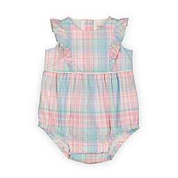 Hope & Henry Baby Ruffle Bubble Romper (Rainbow Plaid, 6-12 Months)
