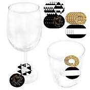 Big Dot of Happiness New Year&#39;s Eve - Gold - New Years Eve Party Paper Beverage Markers for Glasses - Drink Tags - Set of 24