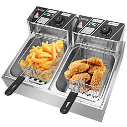 Inq Boutique Deep Fryer 12.7QT/12L Stainless Steel Double Cylinder Electric Fryer