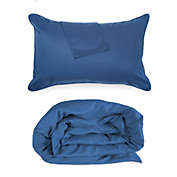 BedVoyage Luxury 100% viscose from Bamboo Duvet Cover with Shams, 3pc, King-Cal King - Indigo