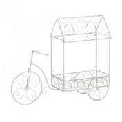 Actifo White Iron Tricycle Plant Cart