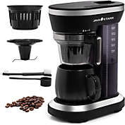 Grind and Brew Coffee Maker, 2-In-1 One Cup Coffee Maker Pods Compact & Ground Coffee, Capacity 12-15.21 Oz Steam Pressure Technology Coffee Maker (black mug)