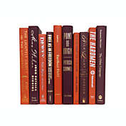 Booth & Williams Orange and Maroon Team Colors Decorative Books, One Foot Bundle of Real, Shelf-Ready Books