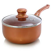 Better Chef 2 Qt. Copper Colored Ceramic Coated Saucepan with glass lid