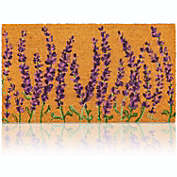 Juvale Lavender Plant Welcome Mat, Natural Coir Doormat (30 x 17.2 x 0.5 in)