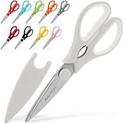 Zulay Kitchen Shears with Protective Cover - White