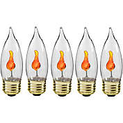 Infinity Merch 5 Pcs 10J Flickering Orange Flame Light Bulb