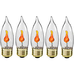 Creative Hobbies 5 Pcs 10J Flickering Orange Flame Light Bulb
