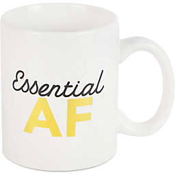 Okuna Outpost Ceramic Coffee Mug, Essential AF, Funny Novelty Gift (White, 15 oz)