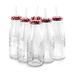 Coca-Cola Classic 6 Piece 15 Ounce Drinking Glass Bottle Set