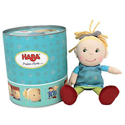 HABA Soft Doll Mirle 8" - First Baby Doll with Blonde Pony Tail for Ages 6 Months +