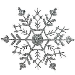 Northlight 24ct Silver Splendor Glitter Snowflake Christmas Ornaments 4