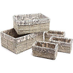Cottage Creek Farms Nesting Storage Baskets, Wicker Basket (5 Piece Set)