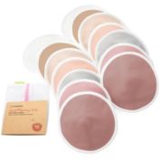 KeaBabies 14pk Organic Nursing Pads, Washable Breast Pads + Wash Bag, Reusable Nipple Pads (Lovelle Lite, Medium 3.9&quot;)