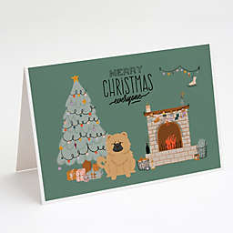 Caroline's Treasures Cream Chow Chow Christmas Everyone Greeting Cards and Envelopes Pack of 8 7 x 5