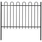 Home Life Boutique Garden Fence with Spear Top Steel 5.5ft Black, Height 47.2"