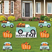 Big Dot of Happiness Happy Fall Truck - Yard Sign and Outdoor Lawn Decorations - Harvest Pumpkin Party Yard Signs - Set of 8