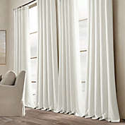 Belgian Flax Prewashed Linen Rich Cotton Blend Window Curtain Panel Single White 50x108
