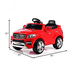 Costway 6V Mercedes Benz Kids Ride on Car with MP3+RC-Red